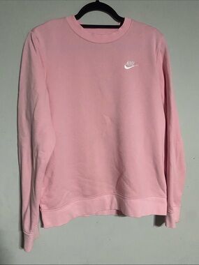 Nike Light Pink Embroidered Swoosh Crewneck
